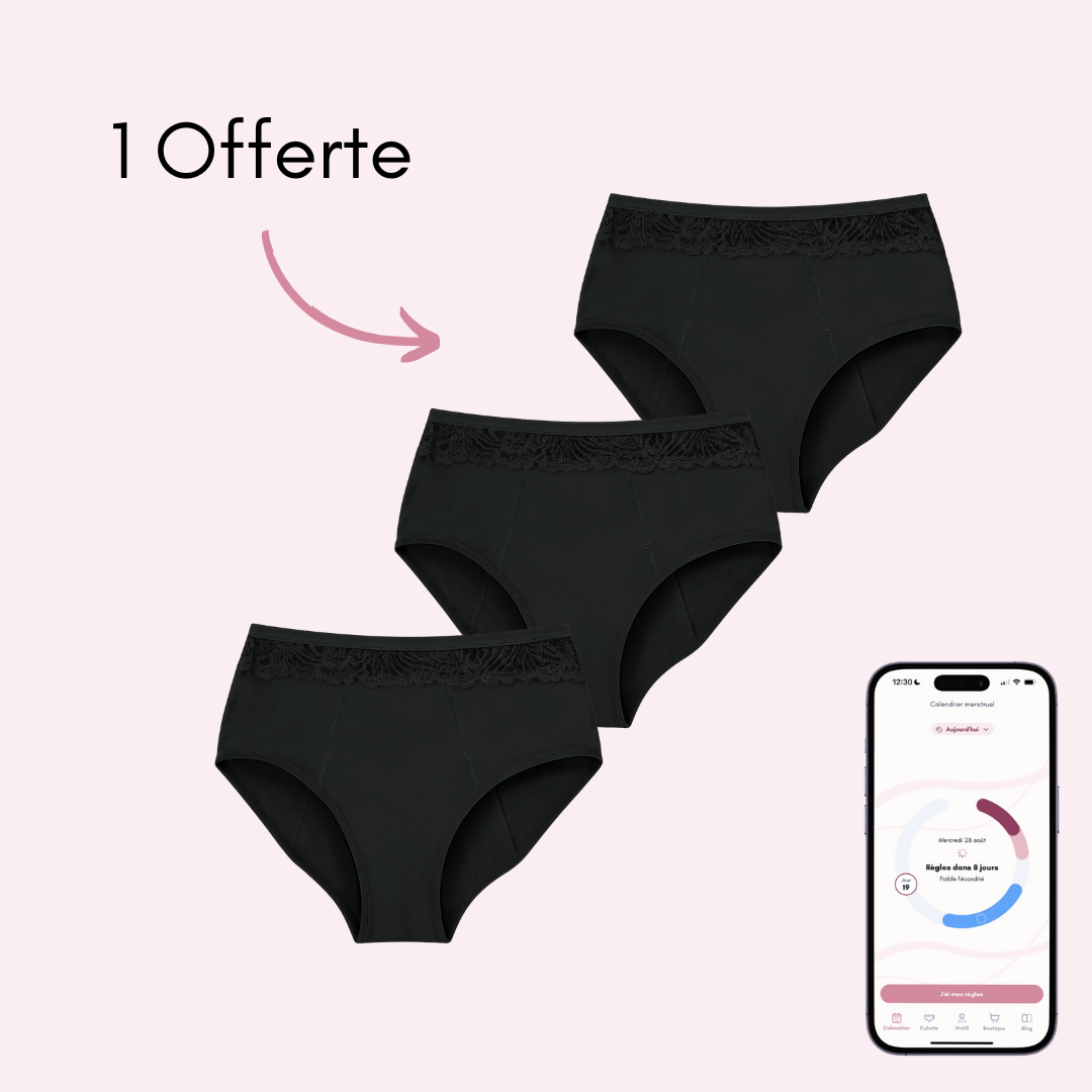 Culotte Menstruelle Clémence taille haute (Nouveauté)
