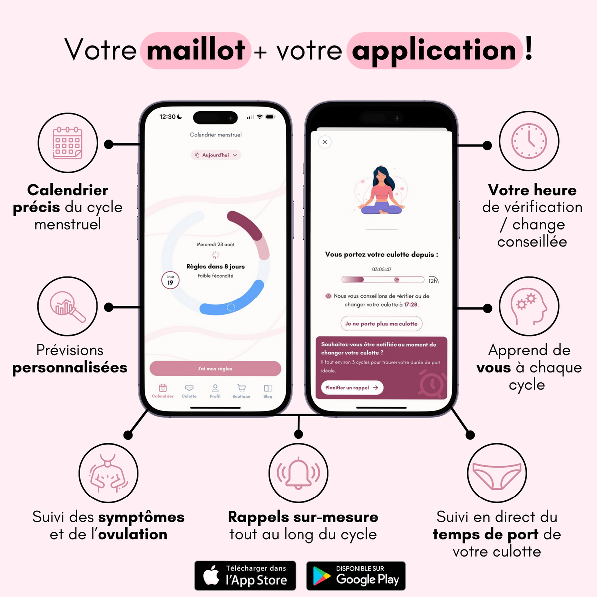 Maillot de bain menstruel Valentine (Nouveauté)