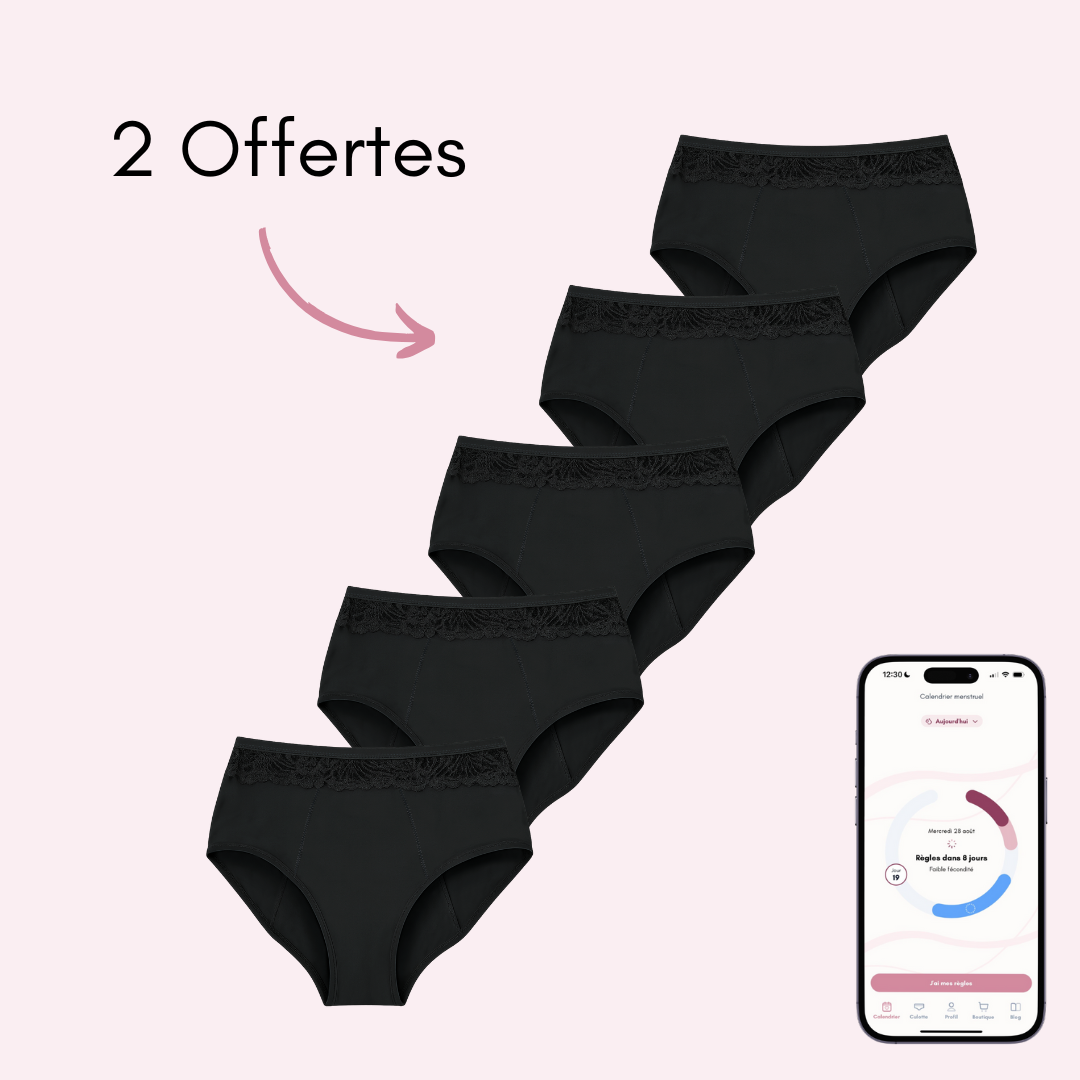 Culotte Menstruelle Clémence taille haute (Nouveauté)