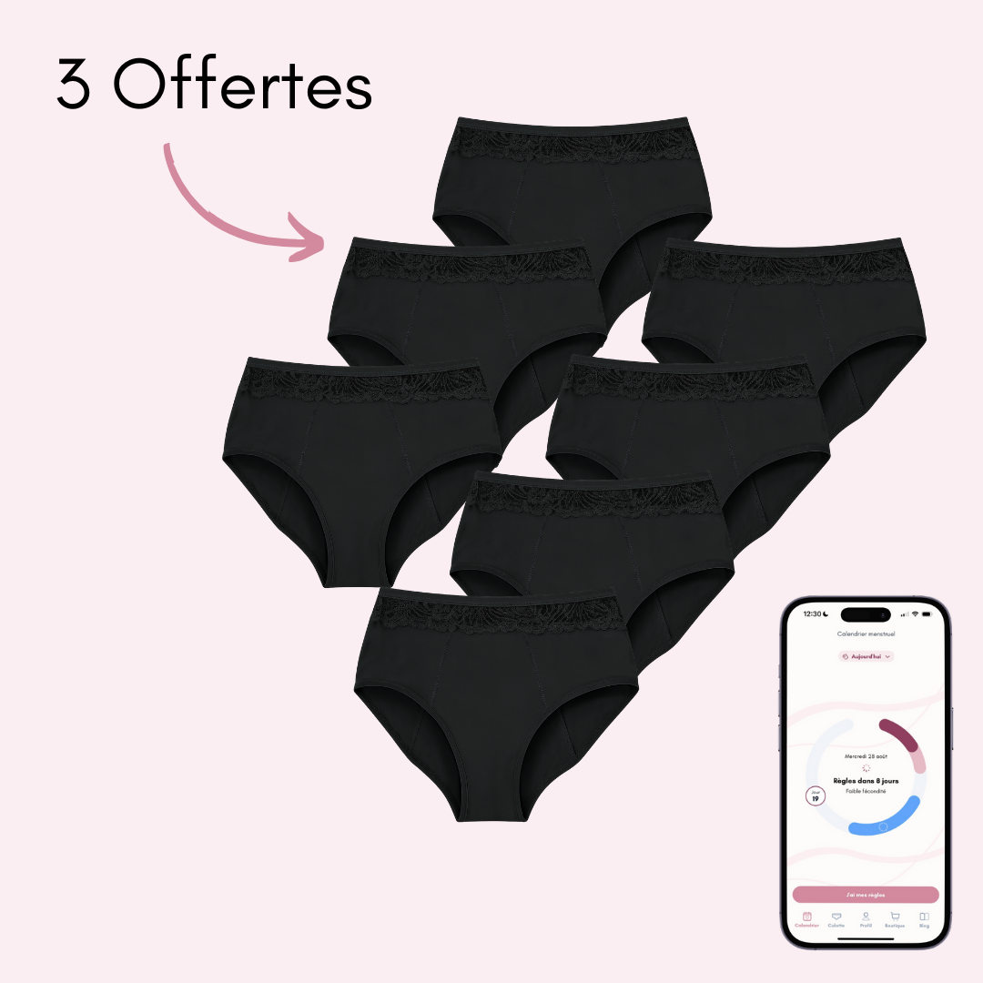 Culotte Menstruelle Clémence taille haute (Nouveauté)