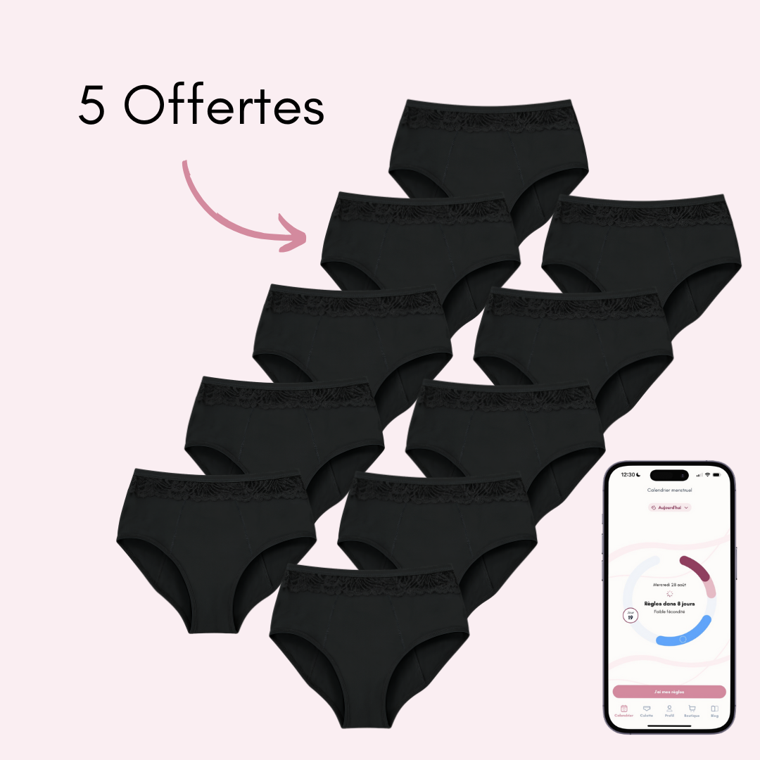 Culotte Menstruelle Clémence taille haute (Nouveauté)