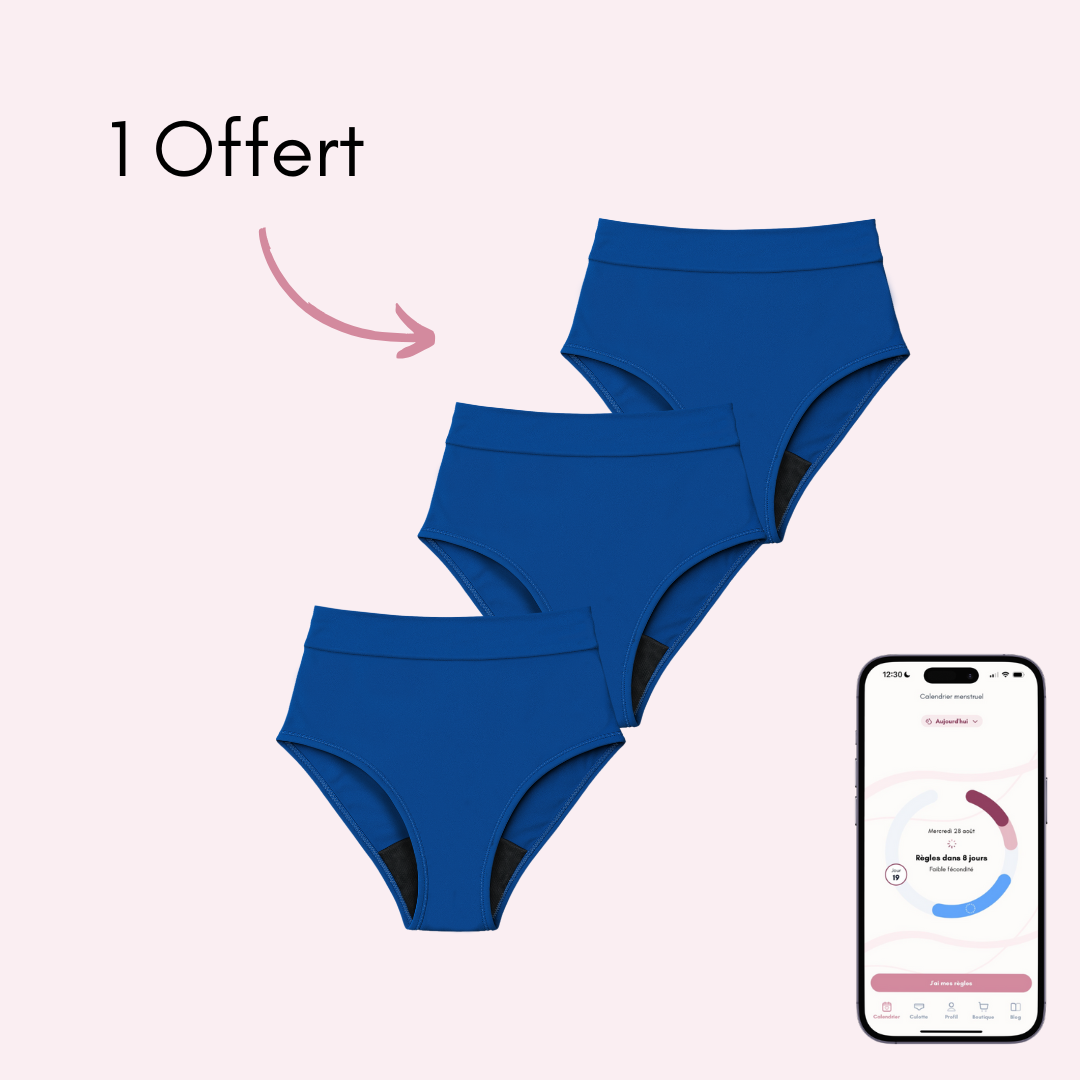 Maillot de bain menstruel taille haute Eléonore