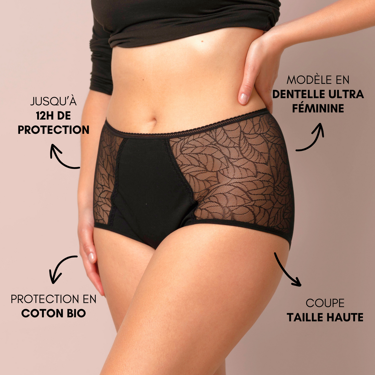 Culotte Menstruelle Flora taille haute (Nouveauté)